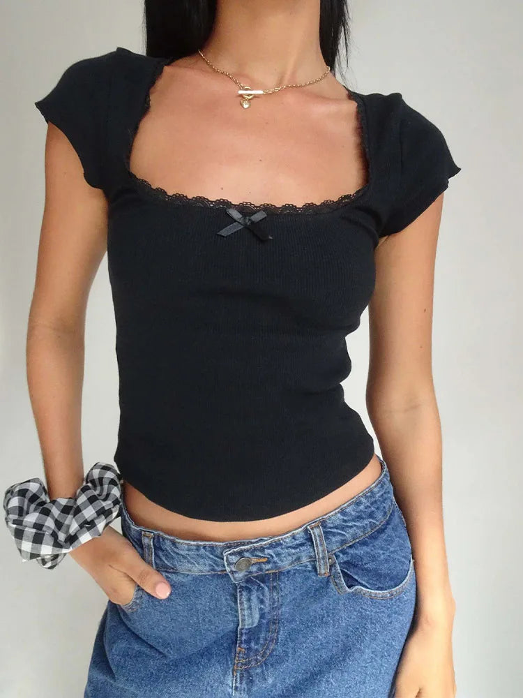 "Summer Blossom" Y2K Vintage Baby Tee