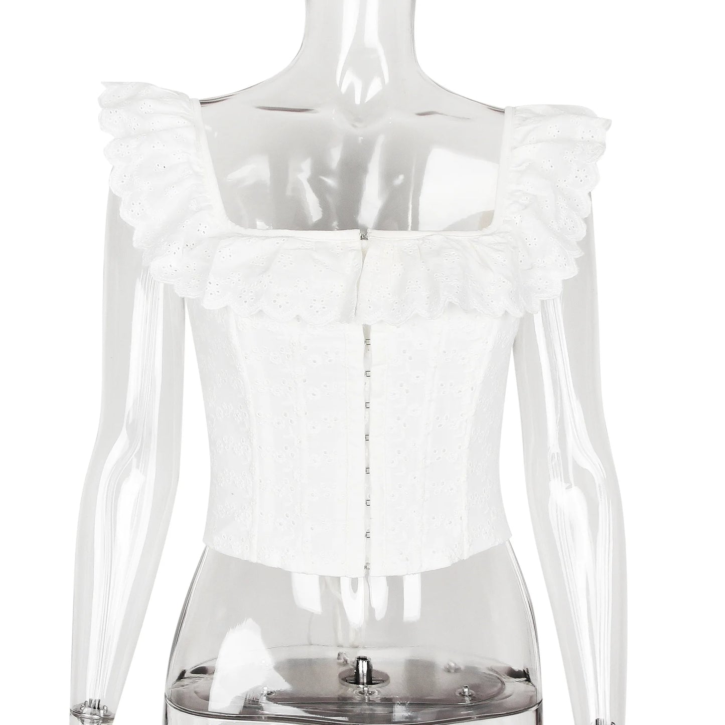Butterfly Summer White Corset Top
