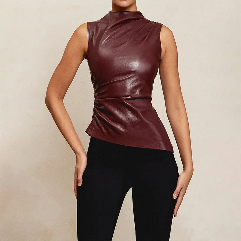 Liquid Noir: The Shard Cut PU Tank