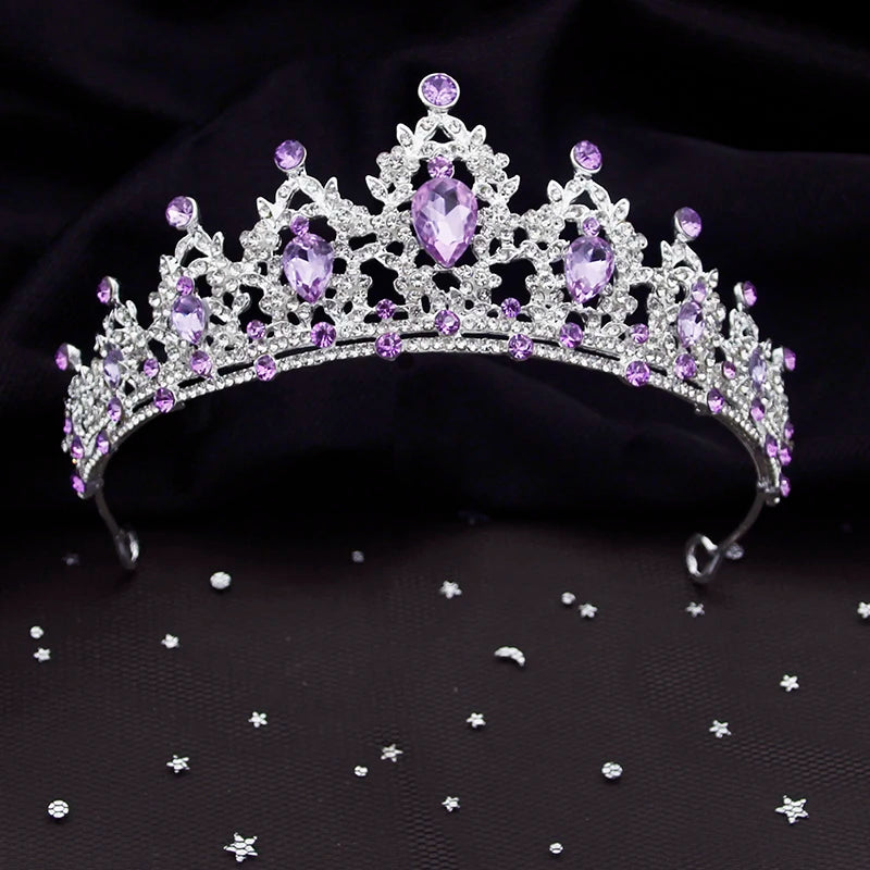 Royal Amethyst – Purple Crystal Bridal Jewelry Set with Tiara, Necklace & Earrings