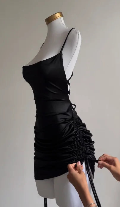 Lace-Up Halter Spice Bag Dress: A Bold Summer Statement