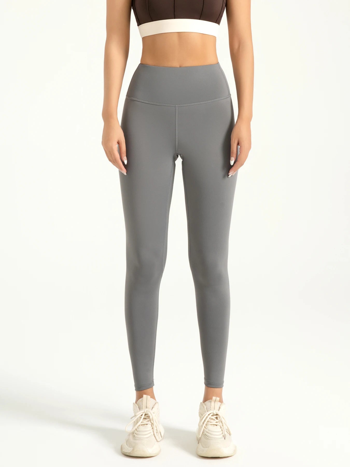 Women's Solid High Waist Sports Leggings – Breathable & Quick-Dry Yoga & Running Pants