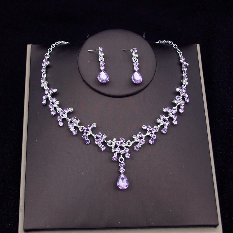 Royal Amethyst – Purple Crystal Bridal Jewelry Set with Tiara, Necklace & Earrings