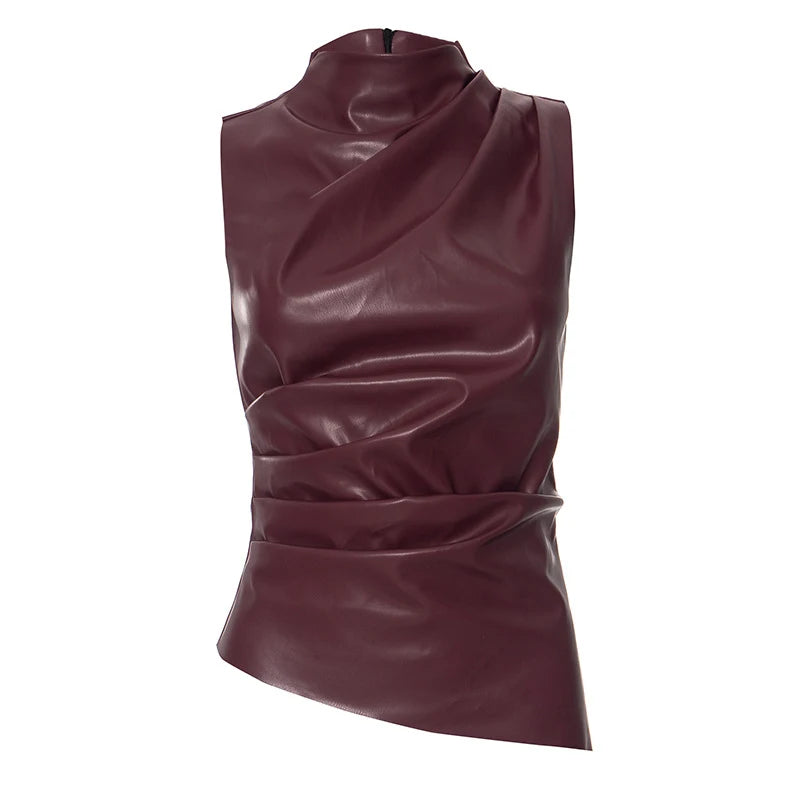 Liquid Noir: The Shard Cut PU Tank