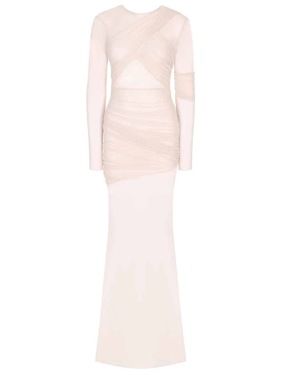 "Twilight Allure" Mesh Patchwork Bodycon Dress