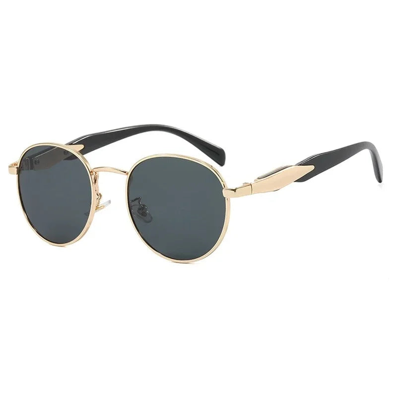 Vintage Round Metal Sunglasses – Unisex Retro Designer Eyewear | Livia & Co