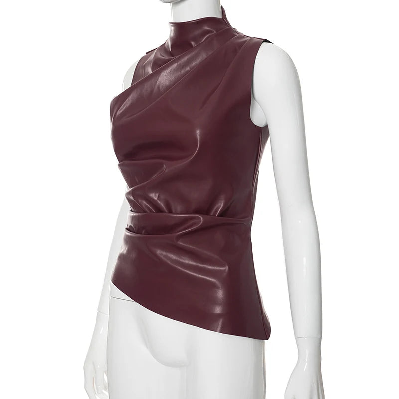 Liquid Noir: The Shard Cut PU Tank