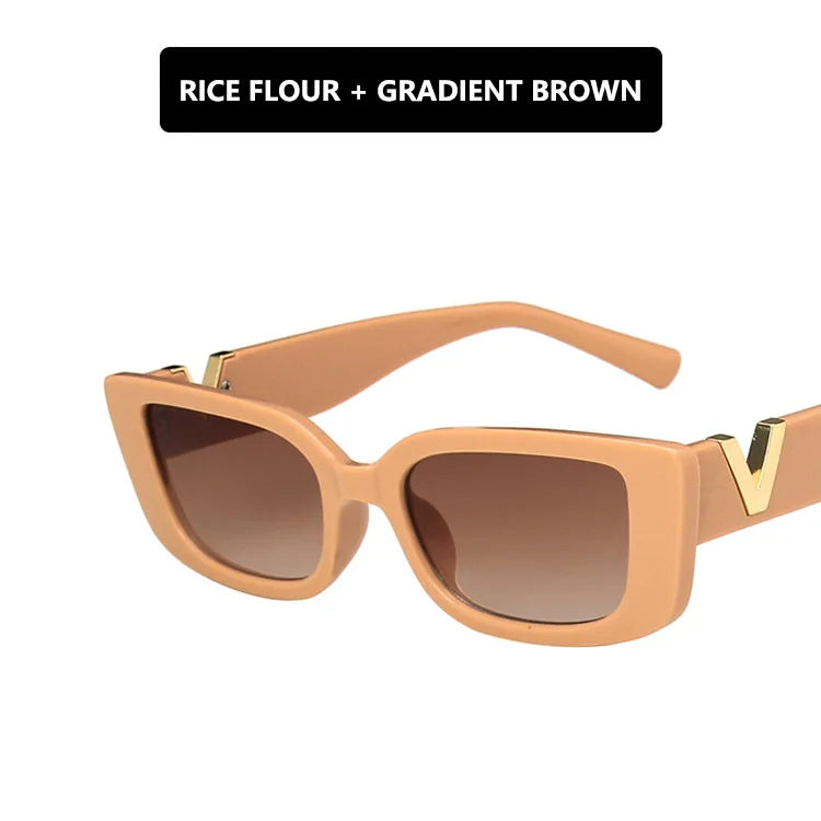 Retro Rectangle Sunglasses for Women – Small Frame Designer Shades | Livia & Co