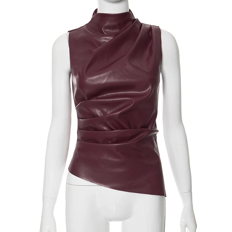 Liquid Noir: The Shard Cut PU Tank