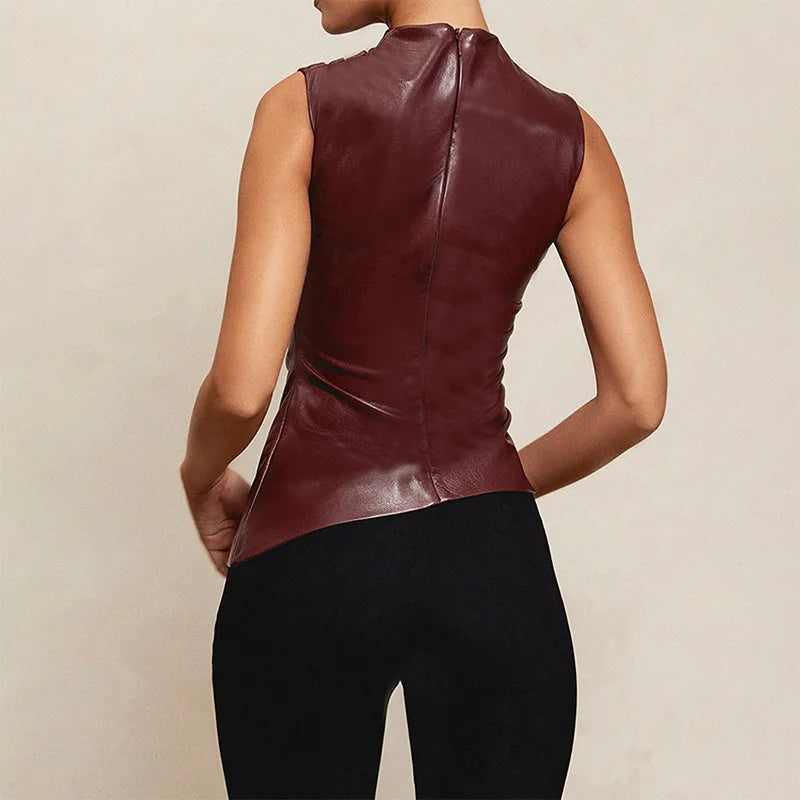 Liquid Noir: The Shard Cut PU Tank