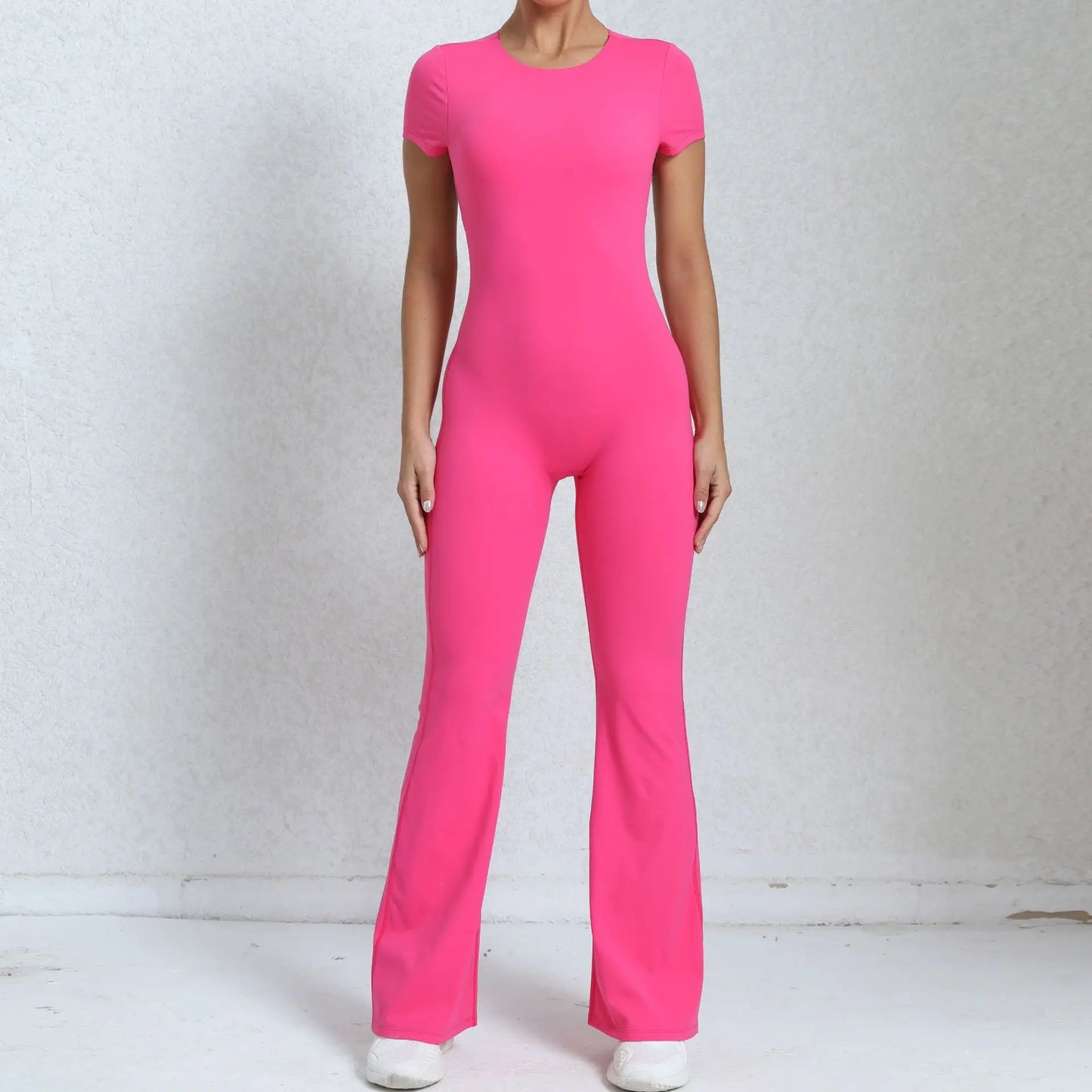 Radiant Elegance – Sexy Backless Scrunch Flared Jumpsuit for Women