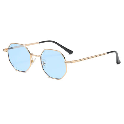 Polygon Metal Sunglasses – Unisex Vintage Luxury Mirror Shades | Livia & Co