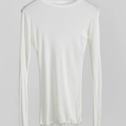 Velvet Whisper – Sheer Cotton Long Sleeve Tee