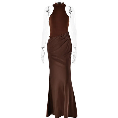 Satin Hollow Out Maxi Dress: A Symphony of Elegance and Desire