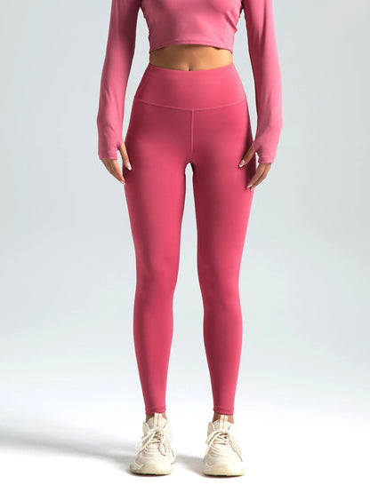 Women's Solid High Waist Sports Leggings – Breathable & Quick-Dry Yoga & Running Pants