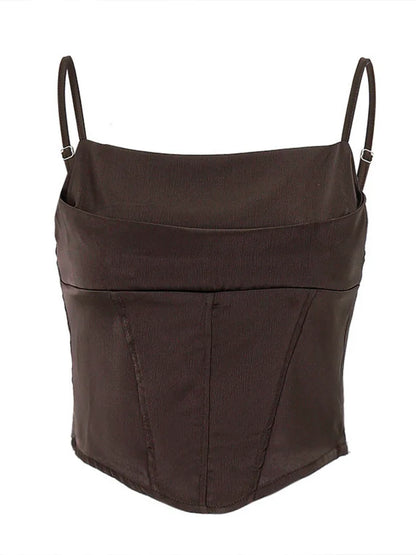 Whispers of Elegance: The Lace-Up Backless Spaghetti Strap Tank Top