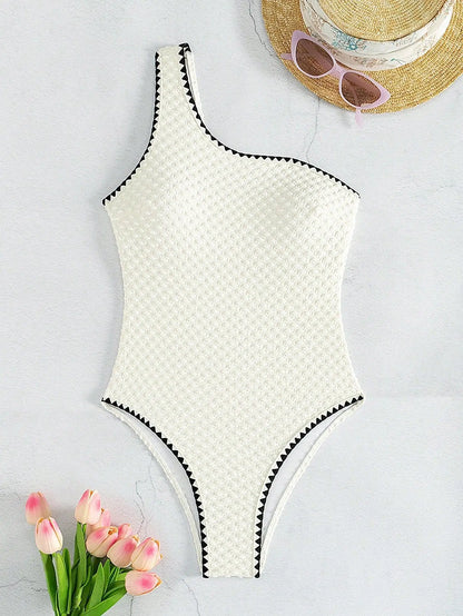 Sunkissed Mirage – White Strapless Lace-Up Bikini Set