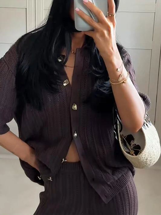 Vintage Knitted Two Piece Pants Set