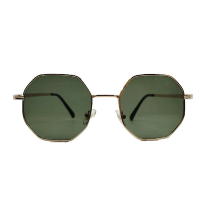 Polygon Metal Sunglasses – Unisex Vintage Luxury Mirror Shades | Livia & Co