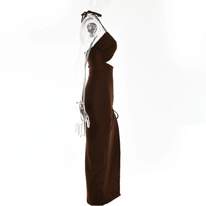 Elegant Backless Bodycon Midi Dress