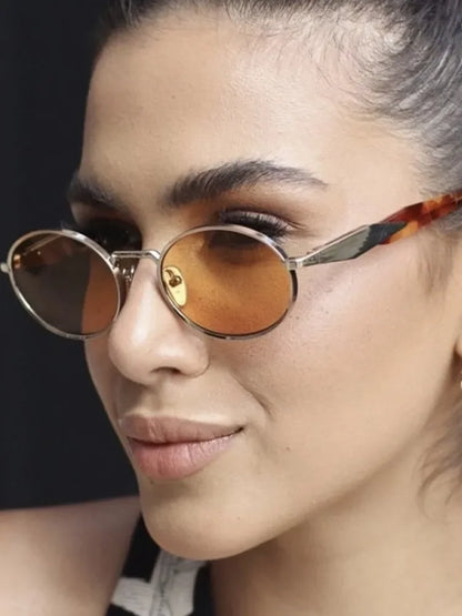 Retro Round Metal Sunglasses – Unisex Leopard Print Designer Eyewear | Livia & Co