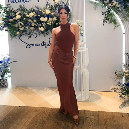 Satin Hollow Out Maxi Dress: A Symphony of Elegance and Desire
