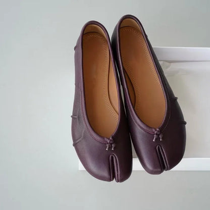 Tabi Ballet Flats – Soft Leather Split Toe Loafers
