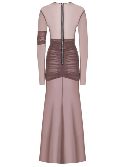 "Twilight Allure" Mesh Patchwork Bodycon Dress