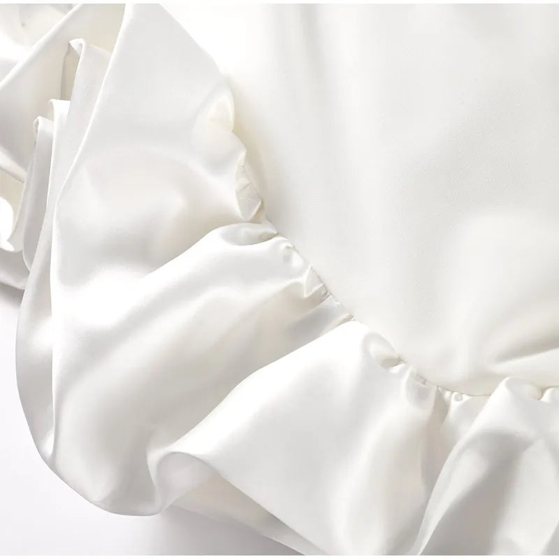 Moonlight Whispers" Y2K Backless Ruffled Mini Dress