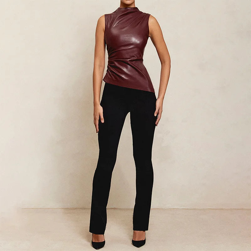 Liquid Noir: The Shard Cut PU Tank