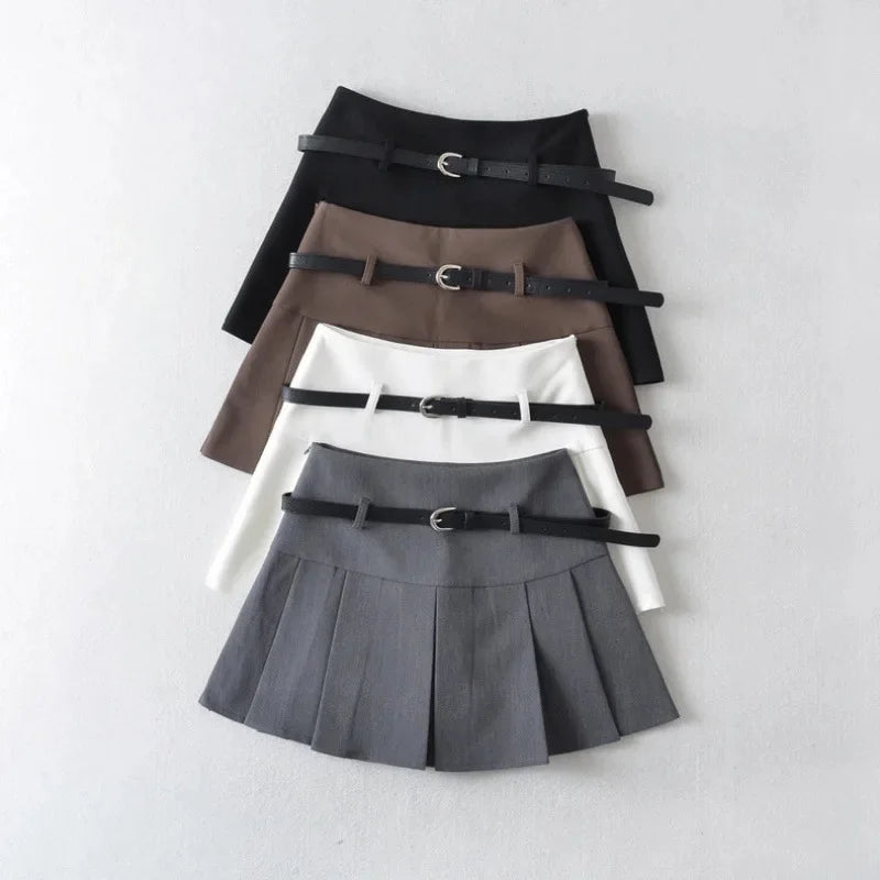 Grey A-Line Mini Skirt