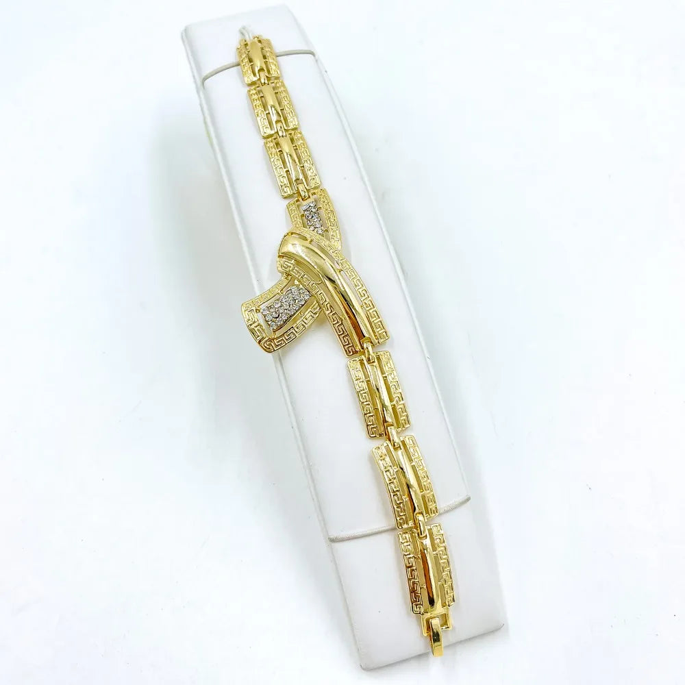 Golden Aura – Gold Color Drop Earrings, Necklace & Bracelet Set