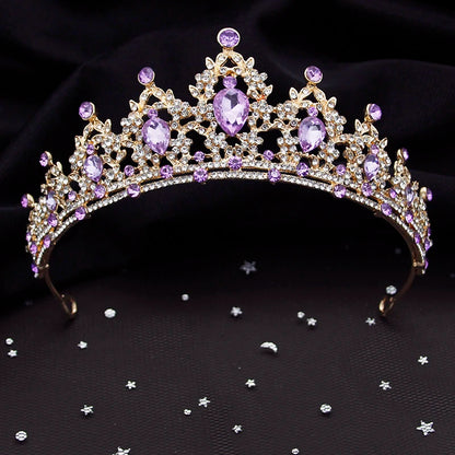 Royal Amethyst – Purple Crystal Bridal Jewelry Set with Tiara, Necklace & Earrings
