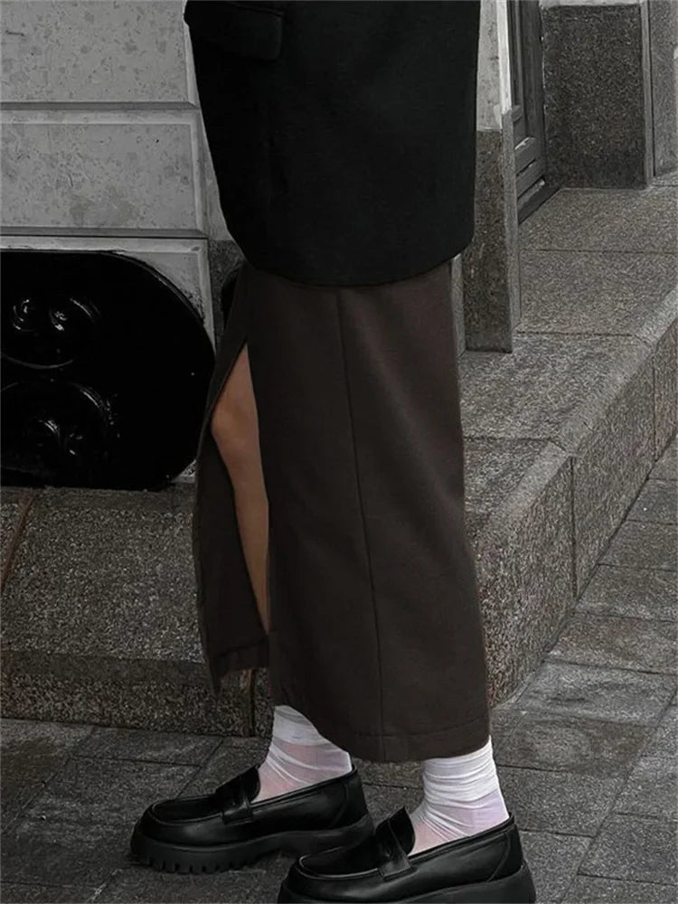 Spring Elegant High Waist Maxi Skirt