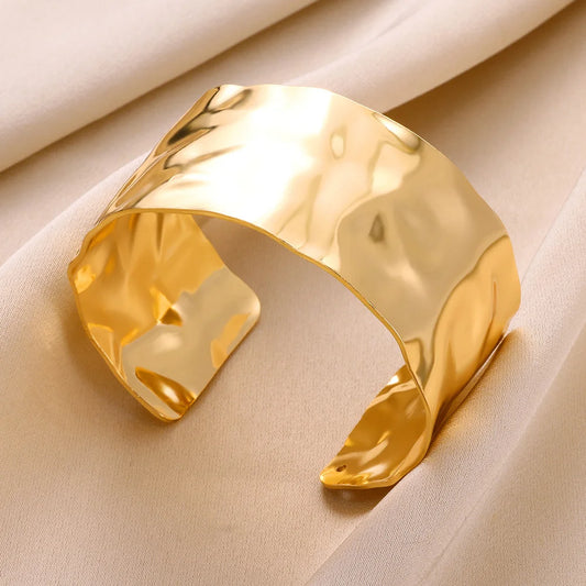 Eternal Radiance – Vintage Irregular Open Cuff Bracelet