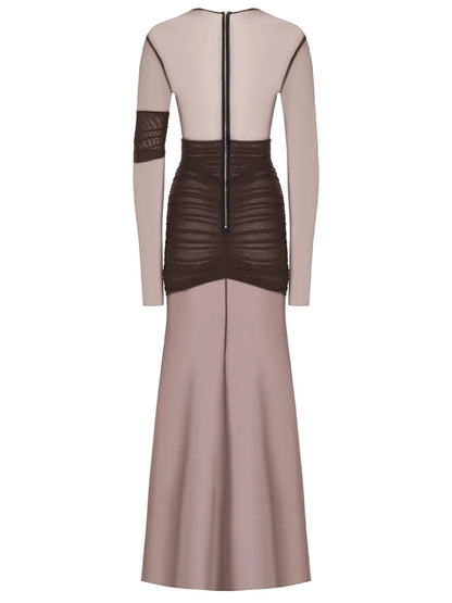 "Twilight Allure" Mesh Patchwork Bodycon Dress
