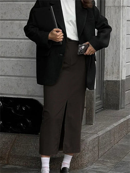 Spring Elegant High Waist Maxi Skirt