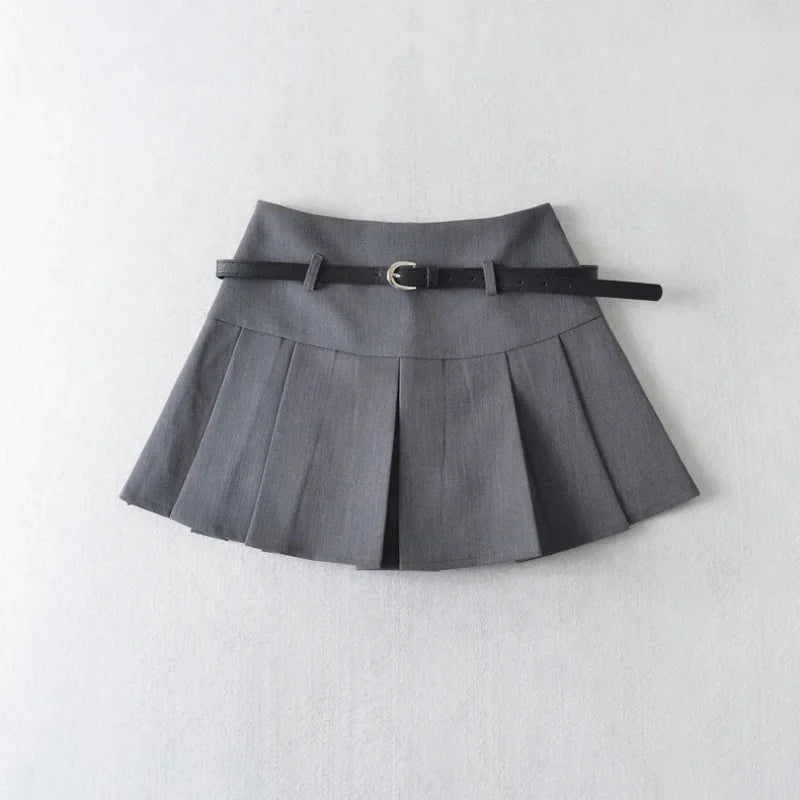 Grey A-Line Mini Skirt