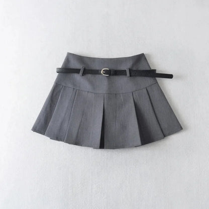 Grey A-Line Mini Skirt