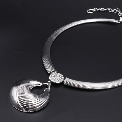 Regal Mirage – Silver-Plated Luxury Necklace, Earrings, Bracelet & Ring Set for Weddings & Special