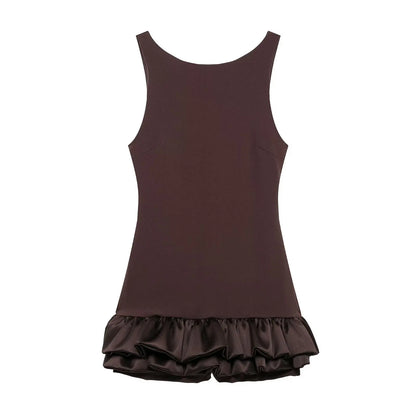 Moonlight Whispers" Y2K Backless Ruffled Mini Dress
