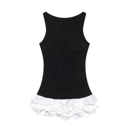 Moonlight Whispers" Y2K Backless Ruffled Mini Dress