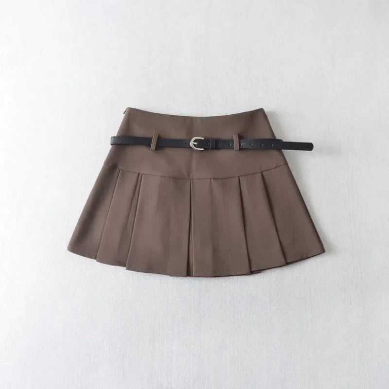 Grey A-Line Mini Skirt