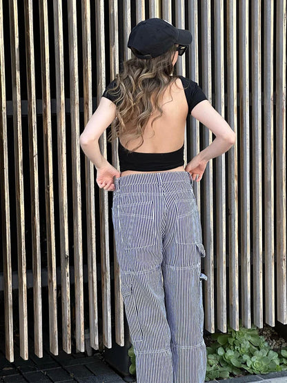 Women’s O-neck Backless T-shirt: A Symphony of Youthful Grace
