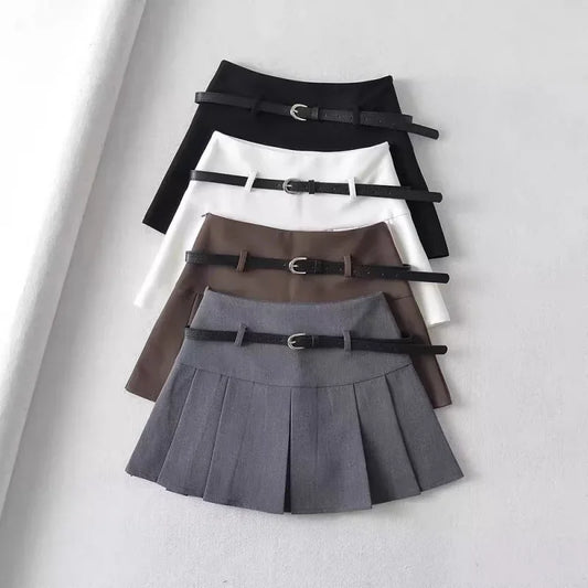 Grey A-Line Mini Skirt