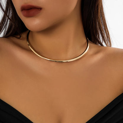 Elegant Simple Chunky Circle Torques Necklace: A Statement of Timeless Sophistication
