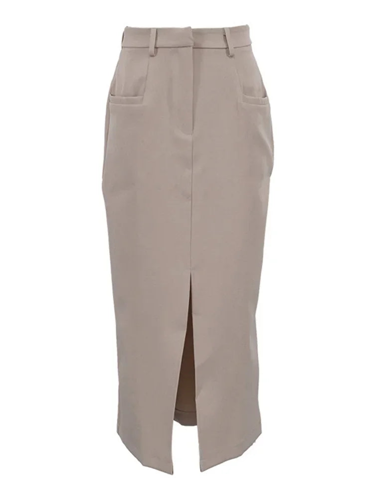 Spring Elegant High Waist Maxi Skirt