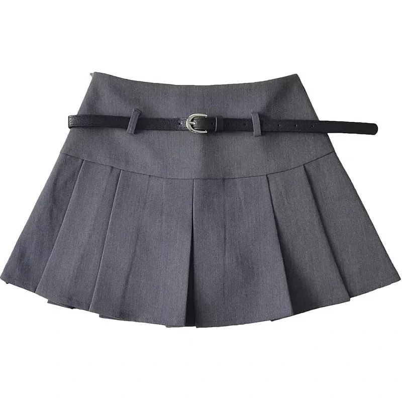 Grey A-Line Mini Skirt