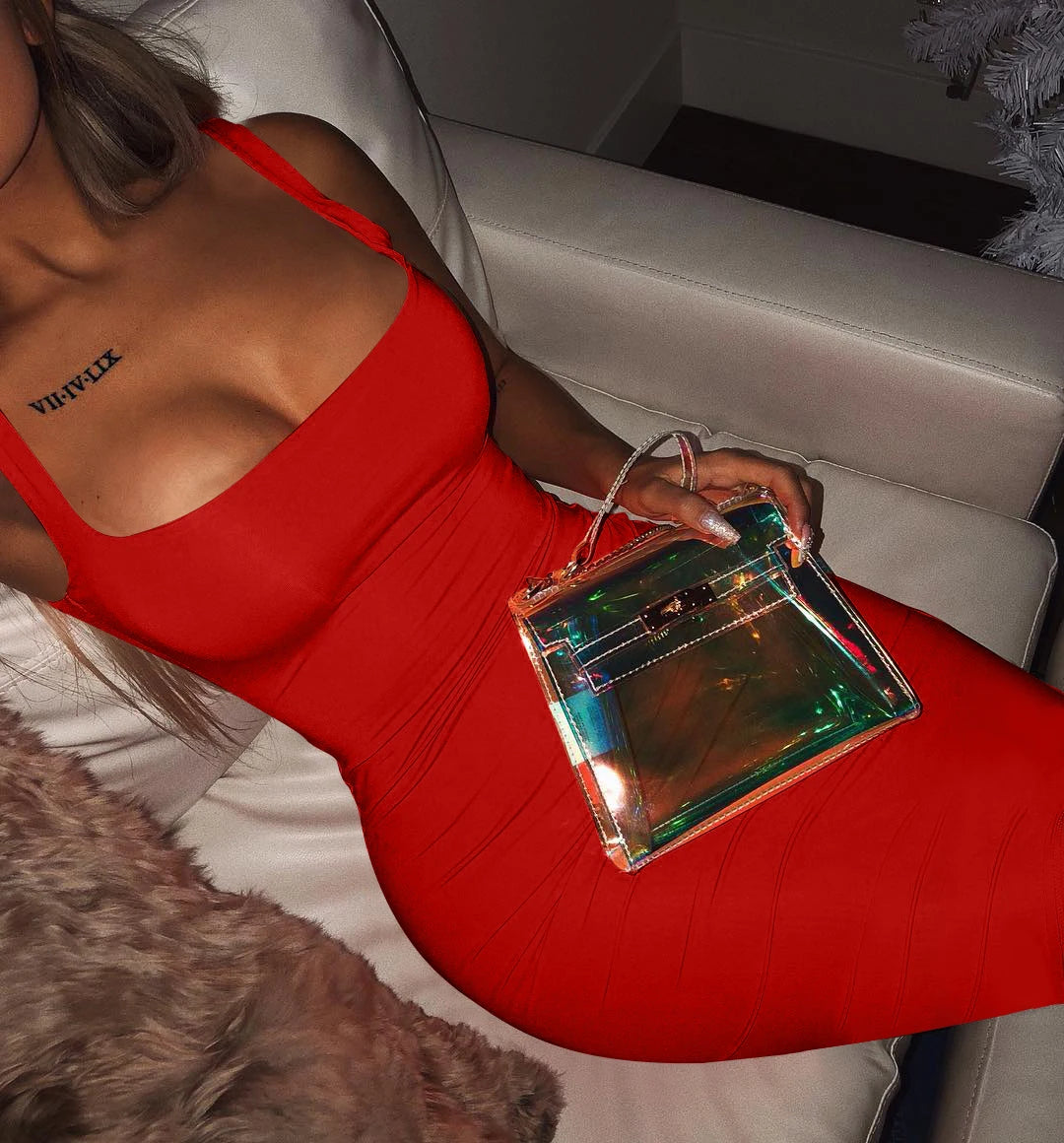 "Sunset Glow" Sleeveless Midi Dress