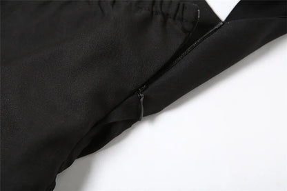 "Midnight Mirage" Sexy Backless Frill Mini Halter Dress